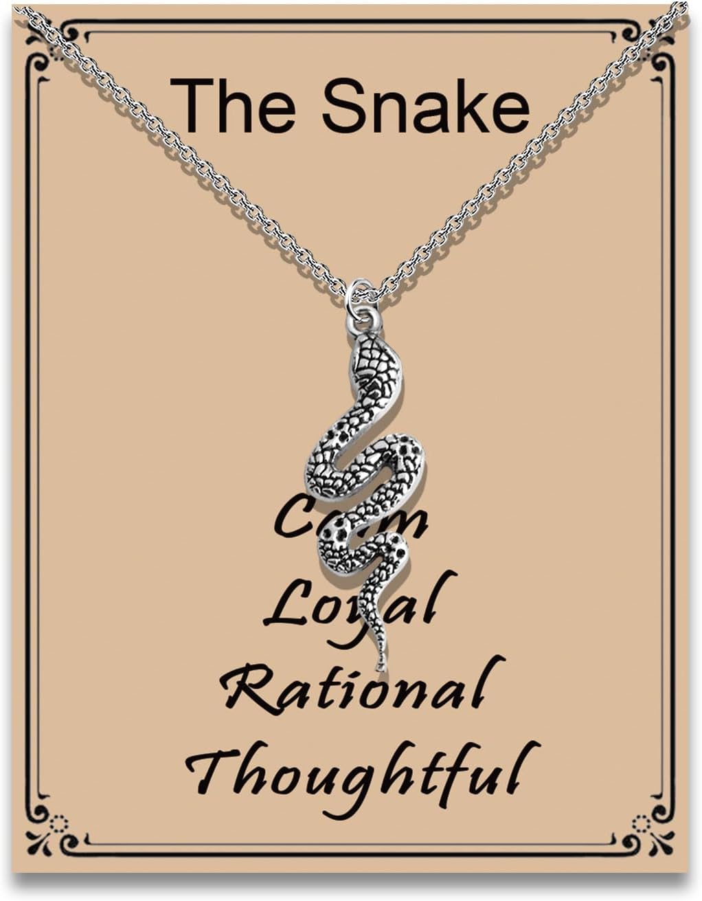 MAOFAED Snake Dangle Necklace for Women, Snake Spiritual Gift, Gift for Snakes Lover, Spirit Animal Gifts (theSnakeNe)