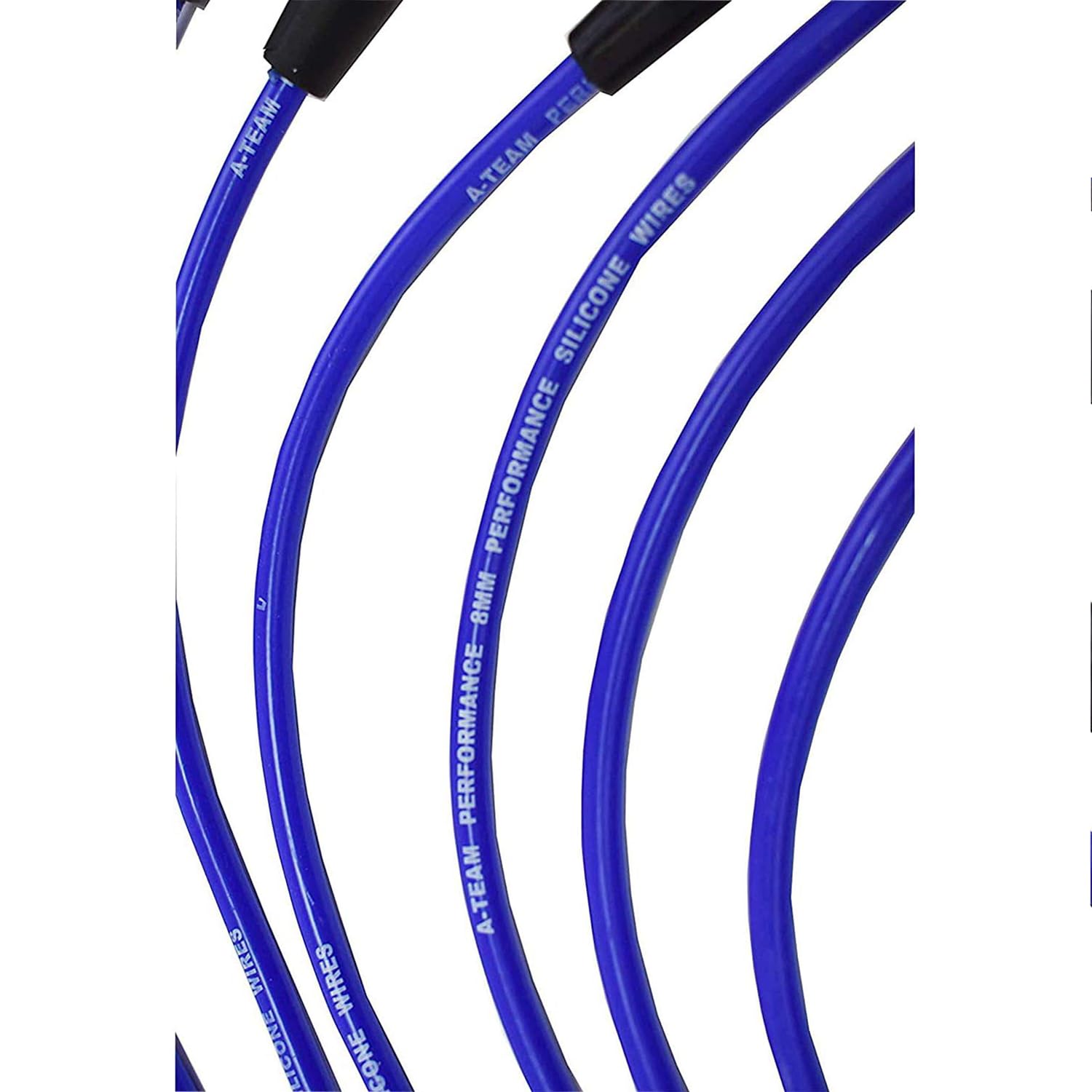 Jeu de câbles d'allumage en Silicone 8 mm, Compatible avec Les Moteurs Ford Small Block 221, 255, 260, 289, 302, 351W et Boss 302, Compatible avec allumeur HEI, Bleu