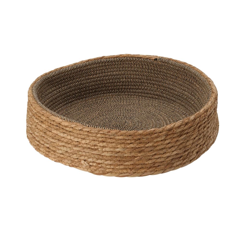 Jack Stonehouse Natural Woven Wicker Pet Bed Nest | Round Donut Beds For Cats, Dogs, Kittens, Puppies | Soft Cotton Inside For Cosy Sleeping | Scratch Resistant Basket for Small Pets (DIA: 45cm)
