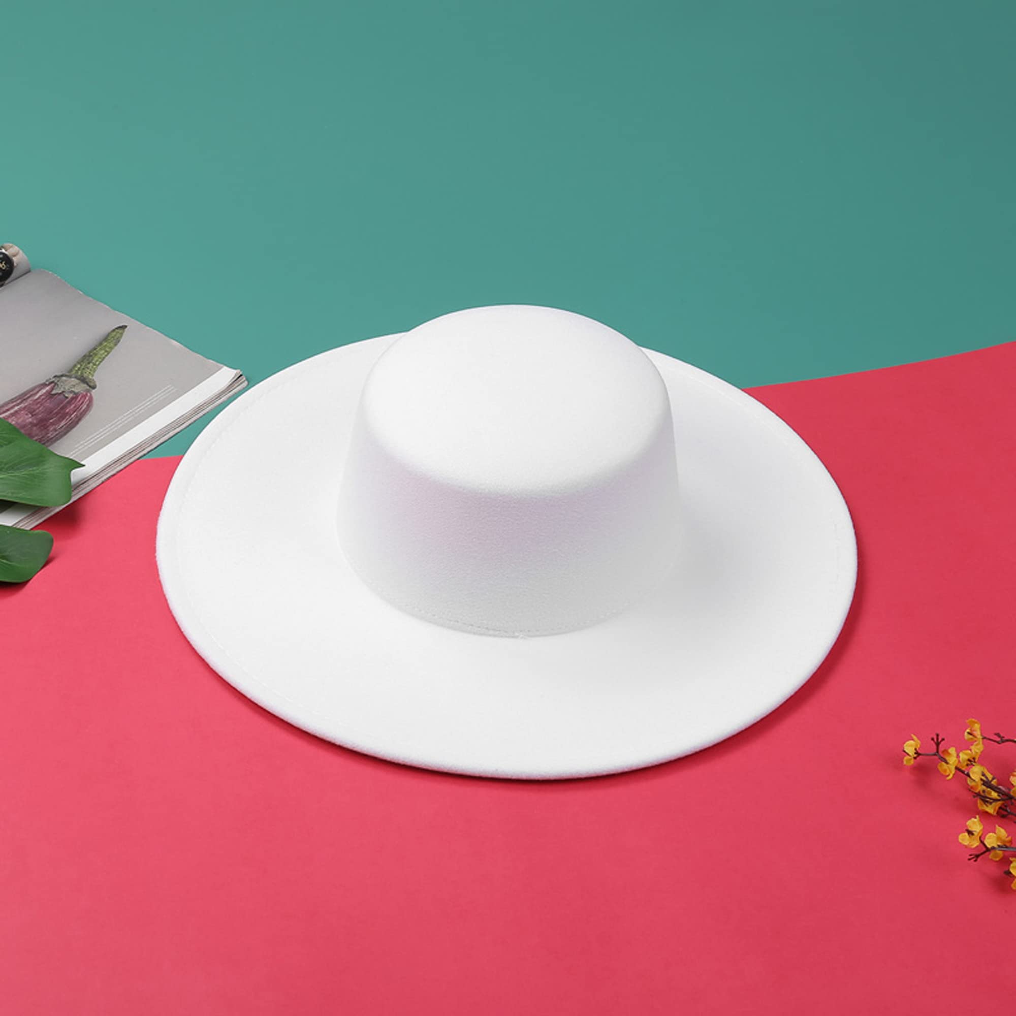 Sombrero de ala ancha para mujer, estilo formal, clásico, para barco, de fieltro, derby, iglesia