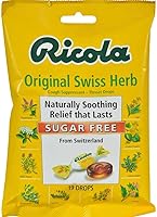 Ricola Sugar-Free Original Swiss Herb Cough Drops, 19ct (12 Pack) - Natural Soothing Relief for Cough & Sore Throat