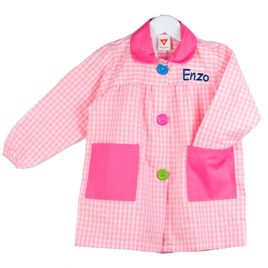 Bata Escolar con Botones Personalizable con Nombre Bordado