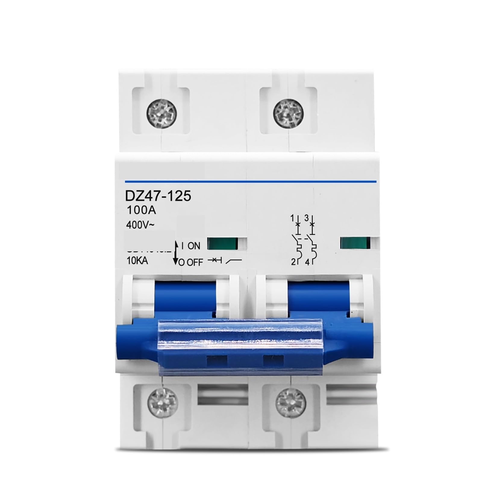Disyuntor de CA 2P 80A para control de cortocircuitos en carril DIN de 240V 6