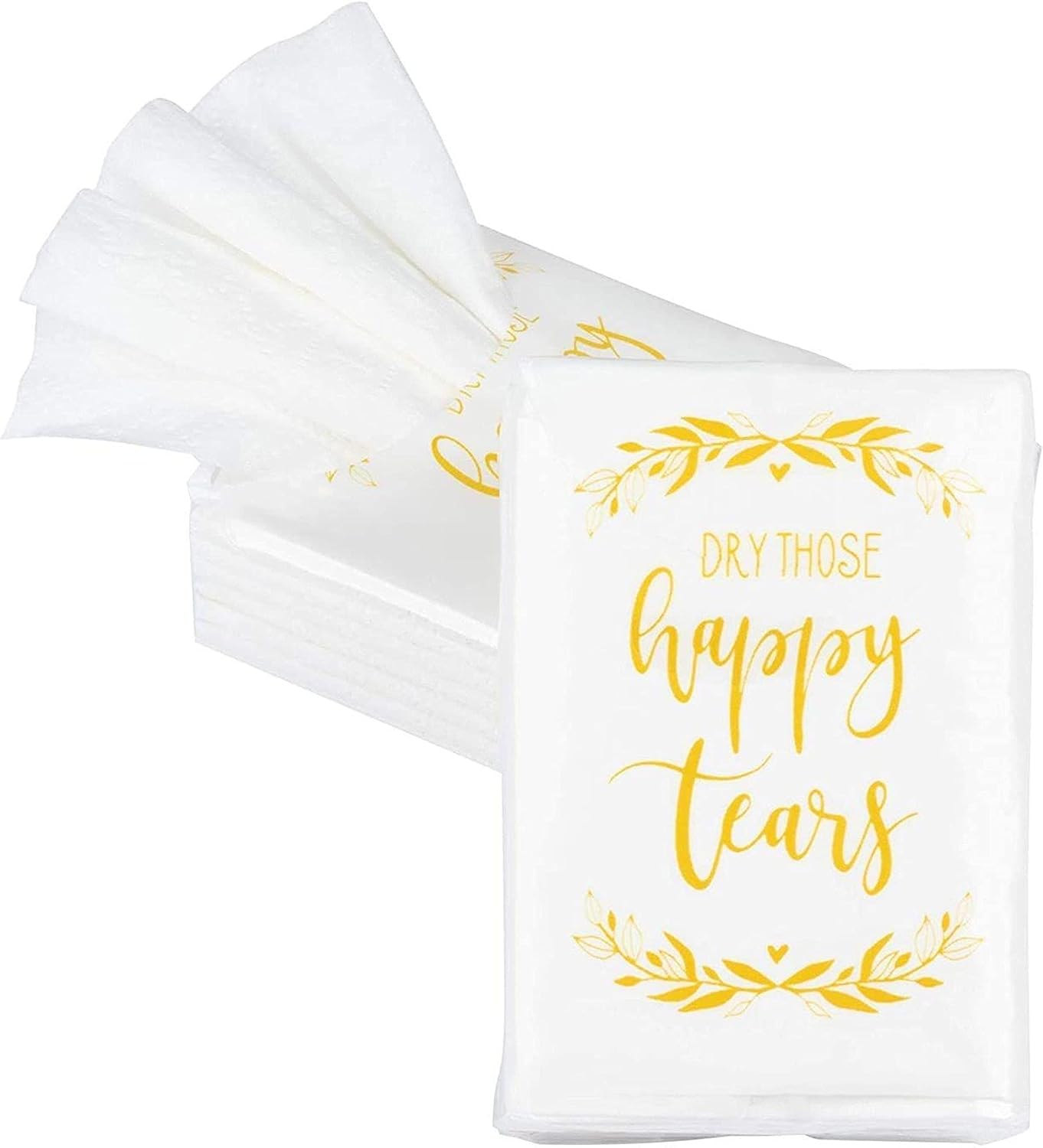 Flash Deals - 50% OFF Juvale 60-Count Wedding Facial Tissue Packs, Dry Those Happy Tears Tissues for Guests, 3-Ply, 10 Sheets Each Pack, Bulk Wedding Party Favors Supplies, Ceremony, Travel Tissue Size, 2.9 x 2 Inches