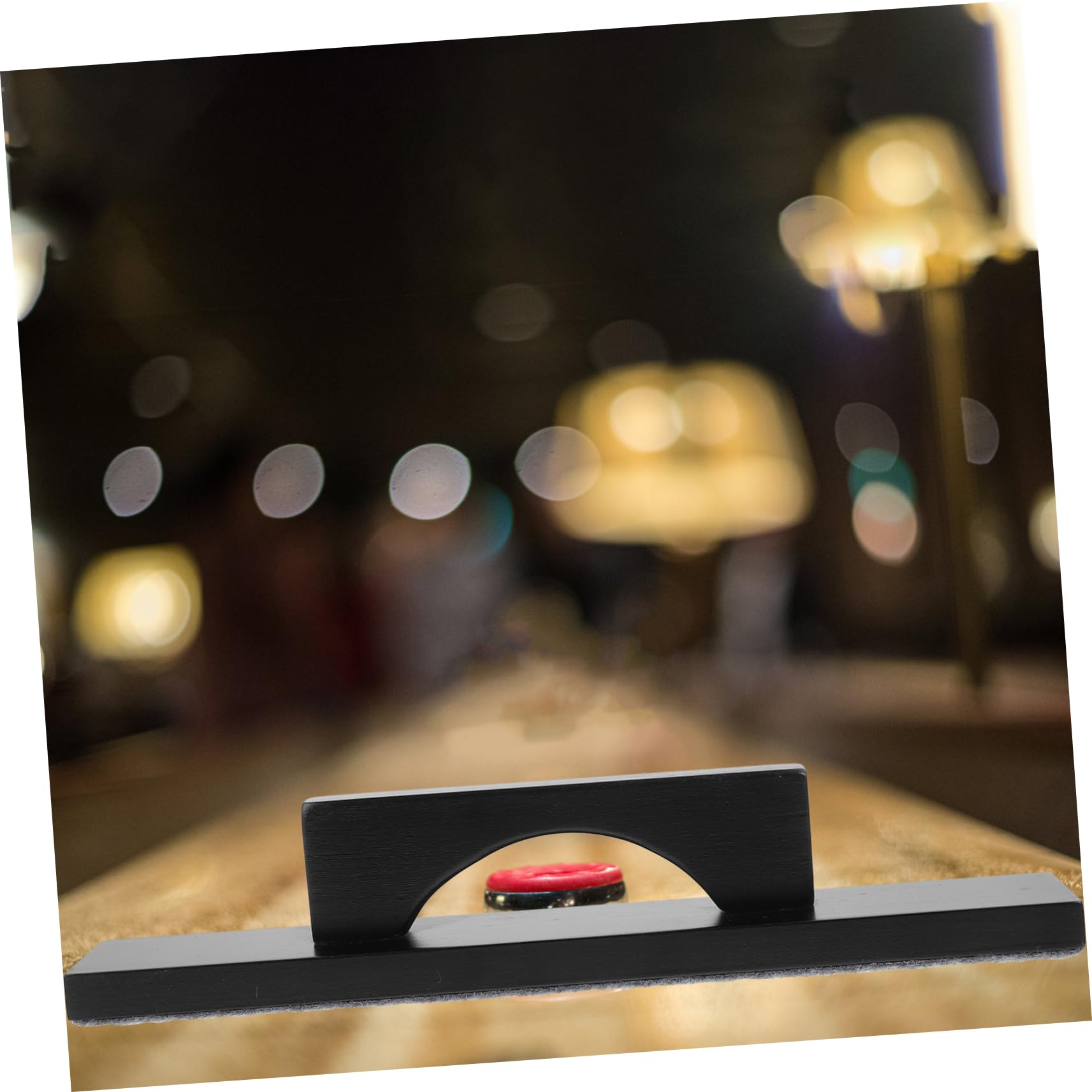 Spazzola per Shuffleboard in Legno e Poliestere, Nera, Portatile e Maneggevole, Accessorio per Tavolo da Biliardo e Shuffleboard, Pulizia Precisa