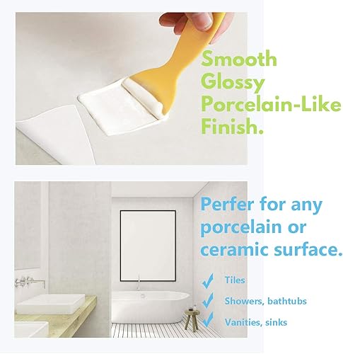 Miniatura 4 de NADAMOO Kit de reparación de bañera y azulejos, kit de reparación de ducha de azulejos blancos para piedra acrílica de cerámica de porcelana de