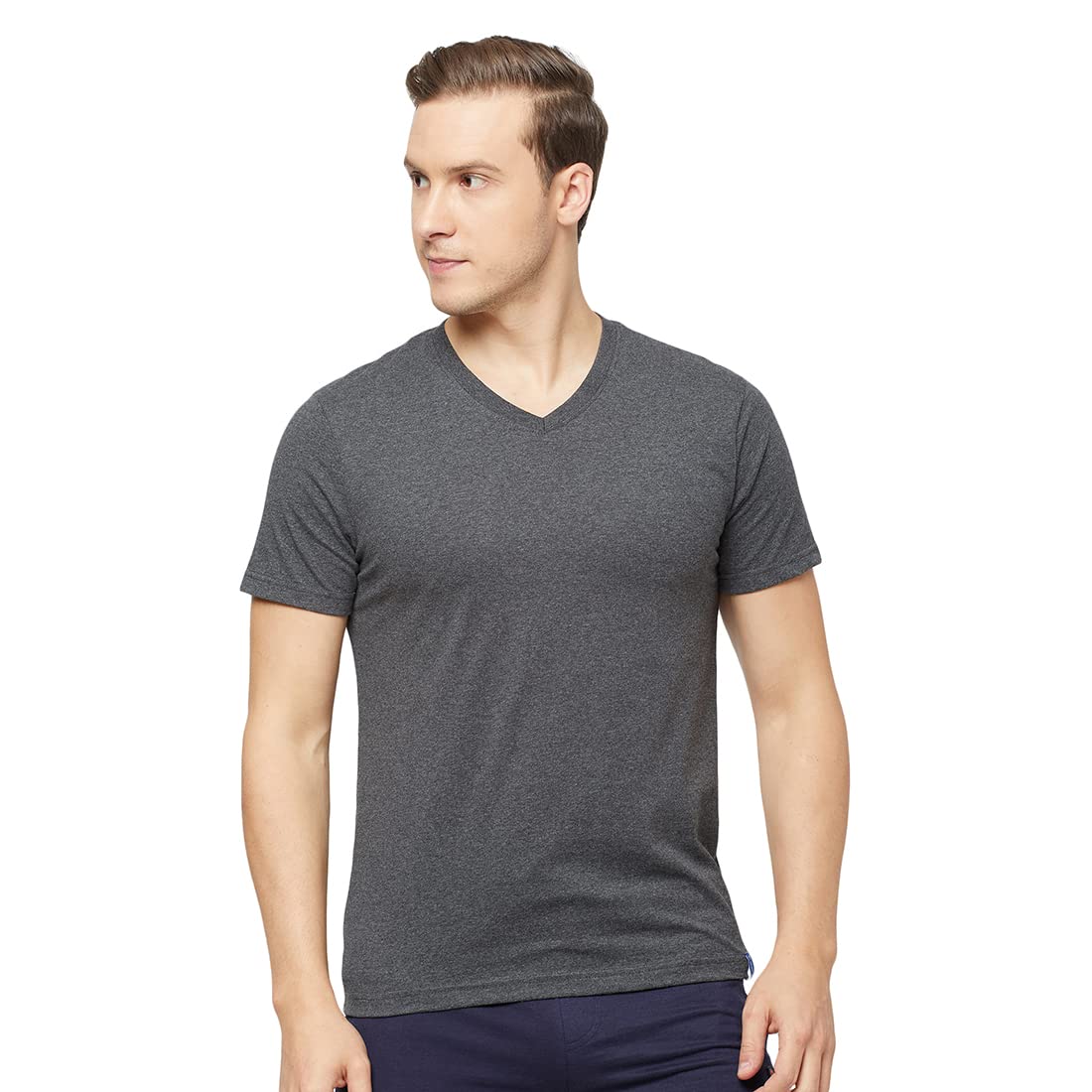sporto Men's Super-Soft Combed Cotton Solid (Ocean Wave) T-Shirt | Modern Slim Fit | Round-Neck with Short-Sleeves-picture-17
