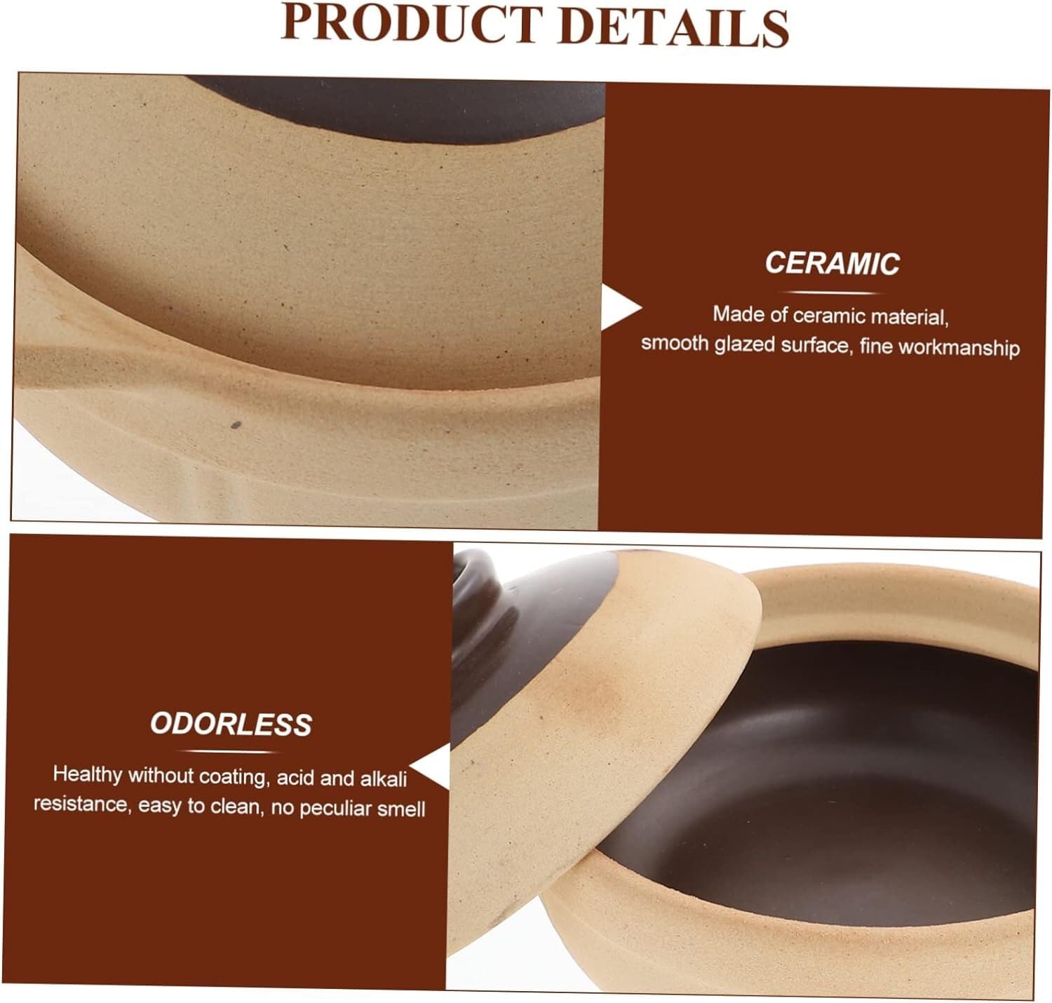 Zapiekanka, naczynie żaroodporne z pokrywką, 1 szt. Ceramiczna zapiekanka Naczynia z powłoką ceramiczną Brytfanna z pokrywką Ceramiczna miska na zupę Zapiekanka Garnek ceramiczny Garnek ceramiczny Cer