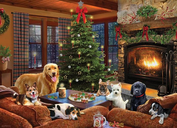 Cobble Hill 500 Piece Puzzle - Furry Festivities - Sample Poster Included