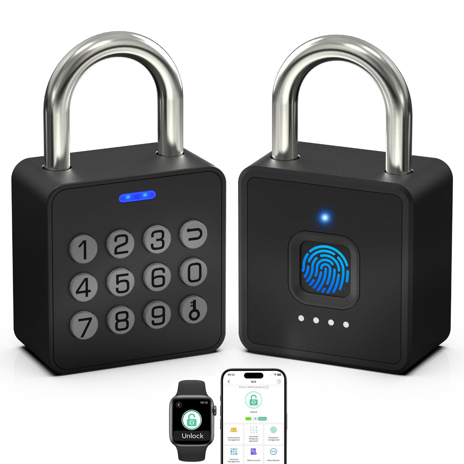 Amazon | 南京錠 指紋認証 東竹スマート スマートロック ダイヤル 暗証