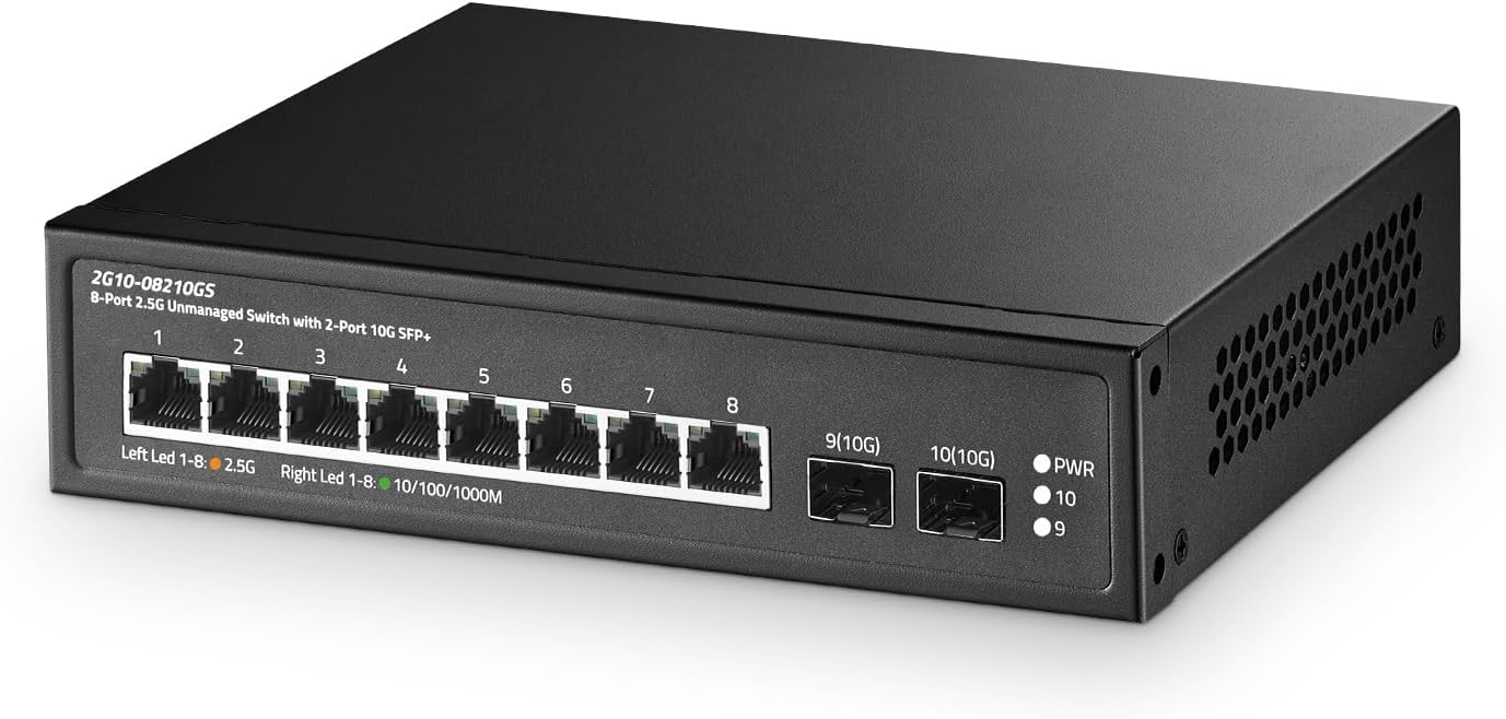 Amazon.co.jp: FOXNEO 2.5G PoE スイッチングハブ | 8ポートPoE（最大