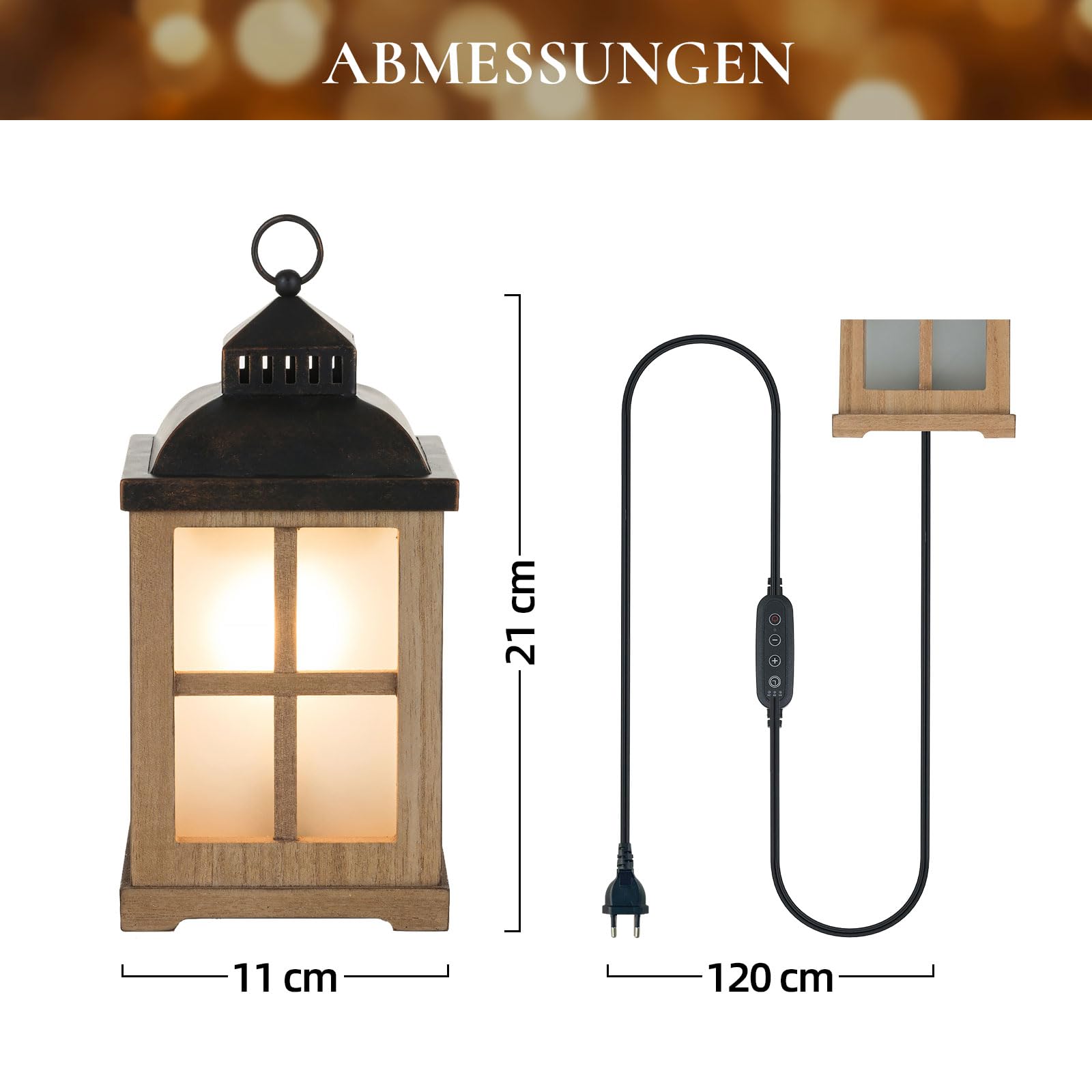 Elektrische Duftlampe für Wachs mit Timer: Holz Candle Warmer Tischlampe für ätherische Öle Duftkerze Duftöl Raumduft Wohnung Deko landhausstil