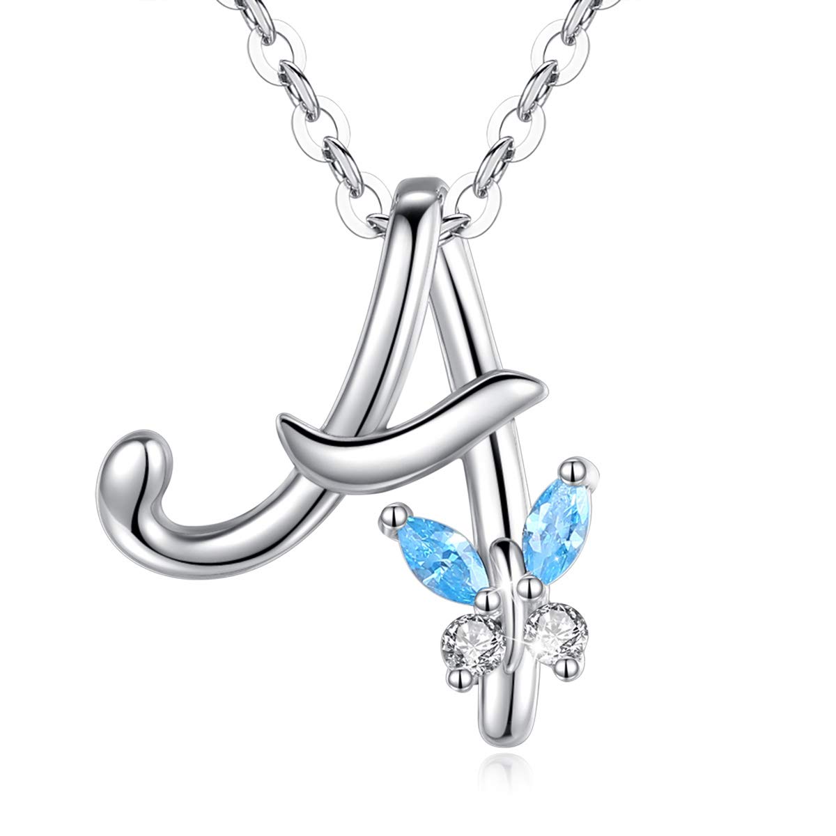 EUDORA Harmony Ball Collana Iniziale Argento Sterling 925 26 Lettere dell'Alfabeto Ciondolo Personalizzato Nome Gioielli Collane Regali per Donne Ragazze Festa della Mamma, Catena 45 cm
