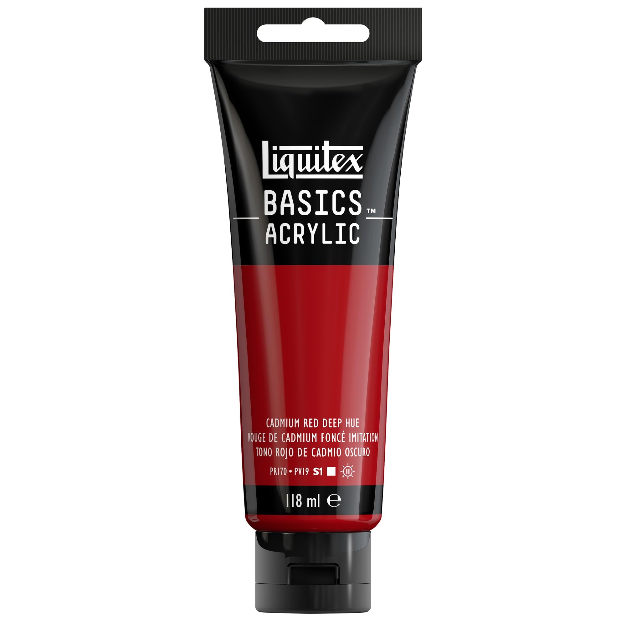 LIQUITEX Basics Acrylic Paint, Cadmium Red Deep Hue, 118 ml Tube