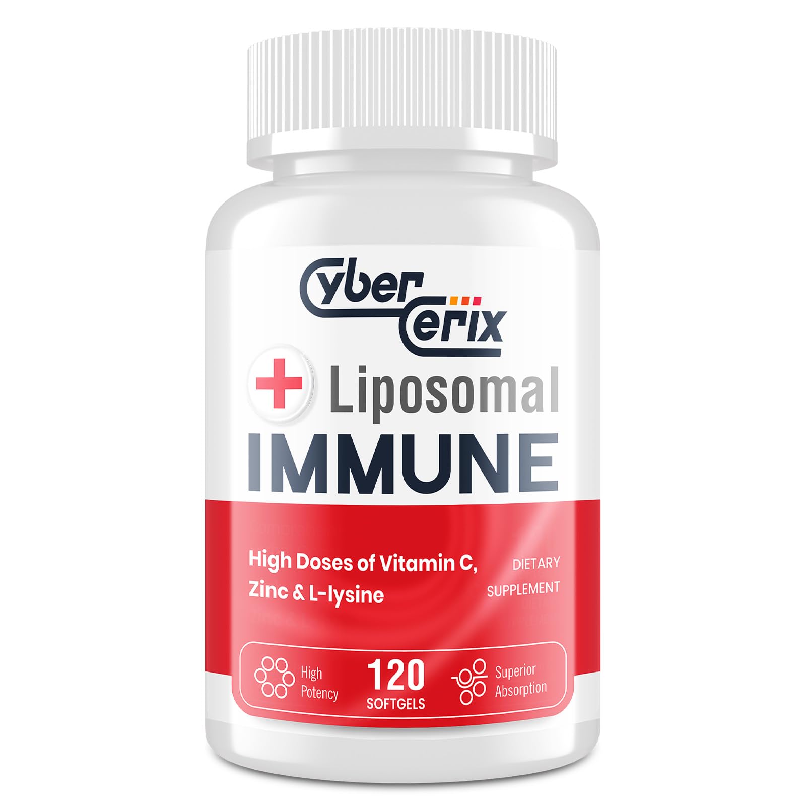 Advanced Liposomal Immune Supplement, Complex with L-Lysine 1,500mg, Vitamins, Minerals & Herbal Extracts, Comprehensive Daily Wellness Blend for Men & Women - 120 Capsules