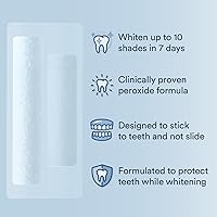 Vista 4 de Auraglow Tiras blanqueadoras de dientes, tiras blanqueadoras sensibles, 14 tratamientos de blanqueamiento, 8% de peróxido de hidrógeno