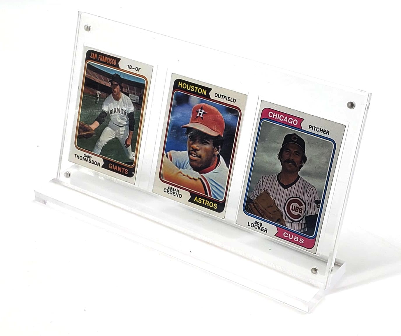 Thick Acrylic Baseball Football Trading Card Holder Magnetic Protectors Super Clear Display (3 Card (1 Pack))