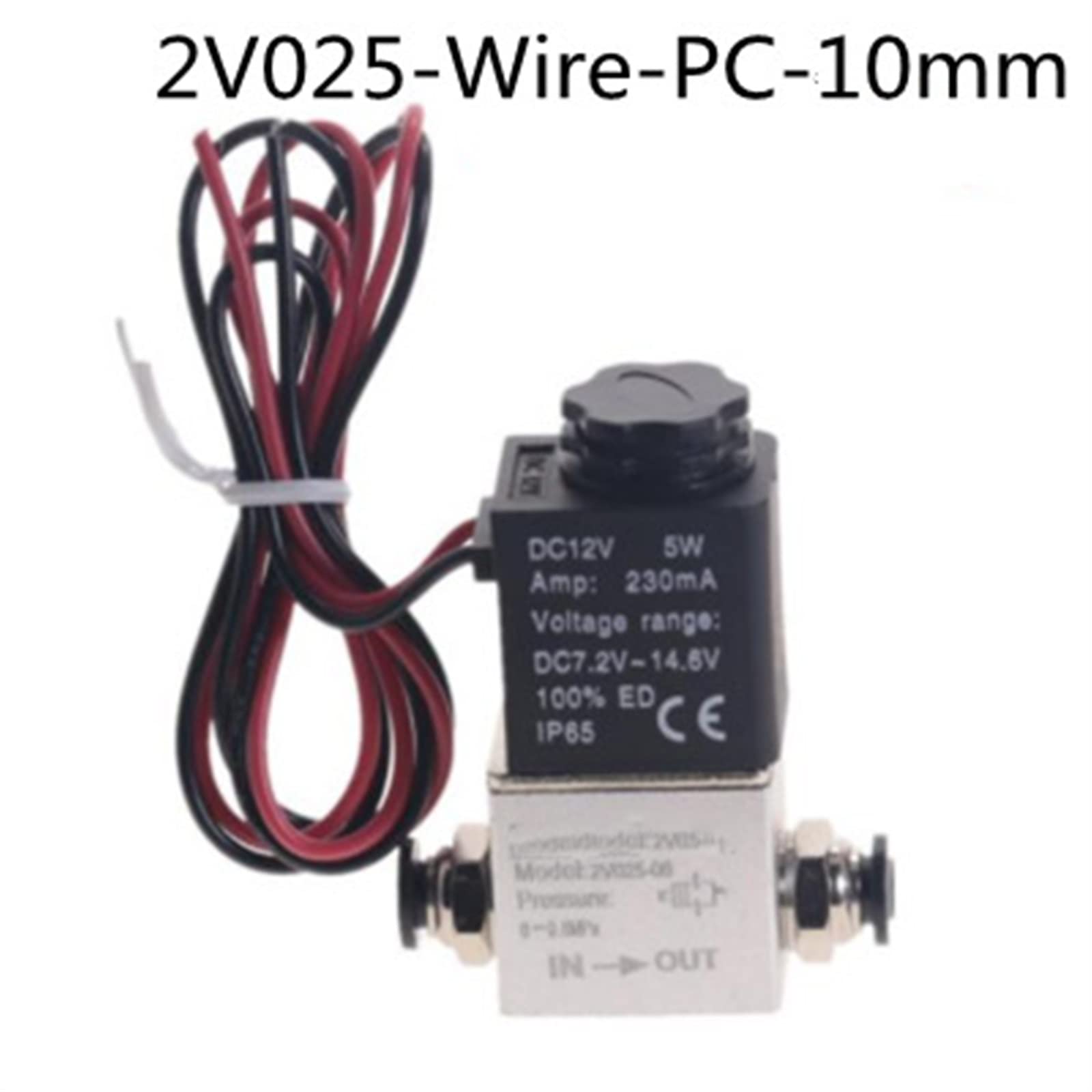 Kompressorventil, 1/4 Zoll; normalerweise geschlossenes pneumatisches Aluminium-Magnetventil, 12 V, 24 V, Spannung für Luft, Wasser, Öl, 1 Stück (2 V 025-Draht, PC 10 mm, AC 110 V)