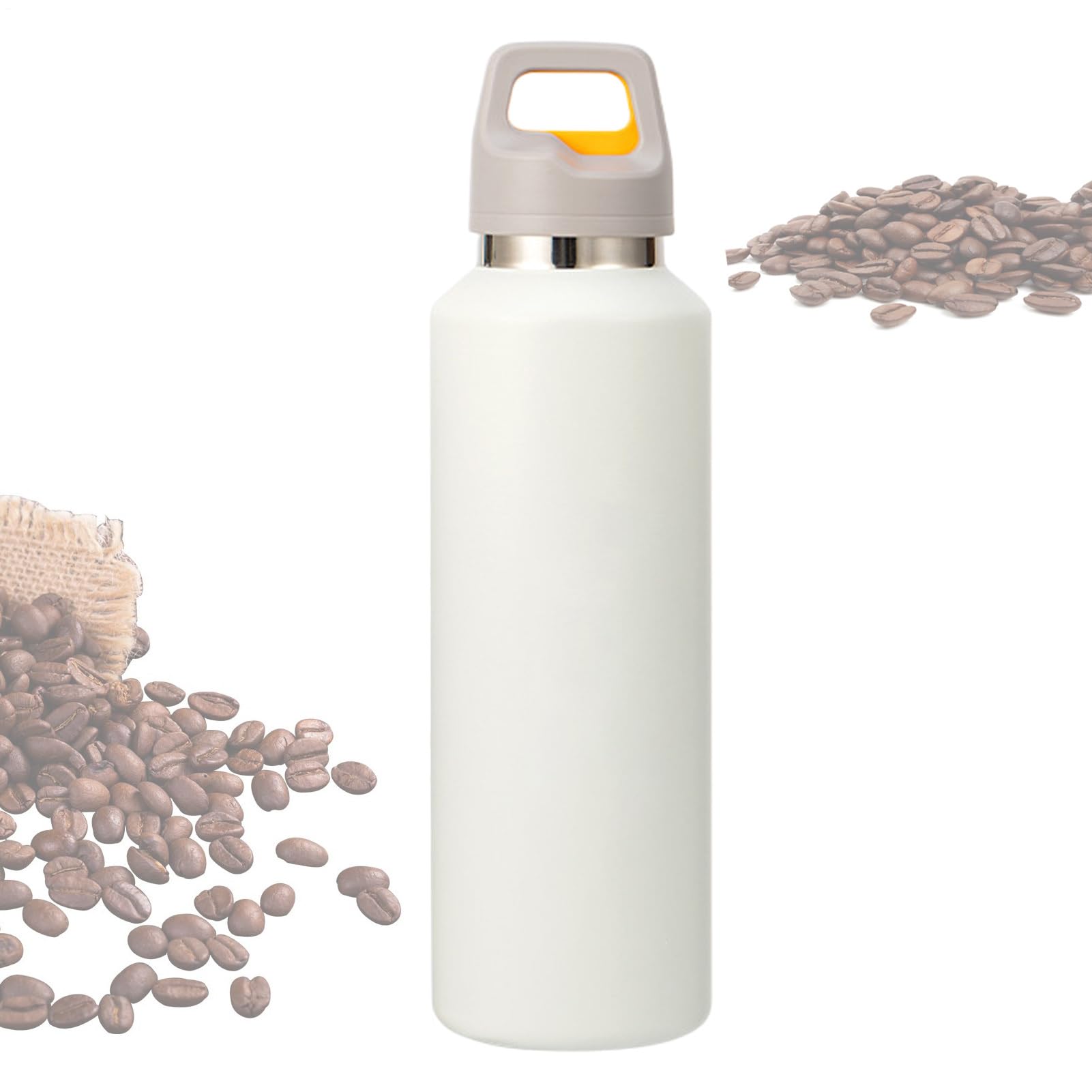Borraccia in Metallo 600ml Acciaio Inossidabile con Apertura Facile | Borraccia Termica Isolata per Bevande per Sport Viaggio Ciclismo Escursionismo Ufficio Casa Palestra Tè Caffè Latte