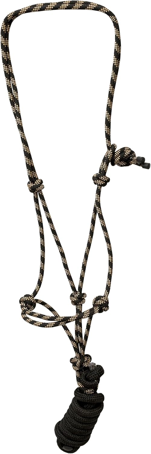 Nylon Rope Horse Halter with Lead Rope – Adjustable 4-Knot Training Halter for Horses, Durable Halter with Soft Grip Lead for Groundwork, Stable & Equestrian Use (Black)