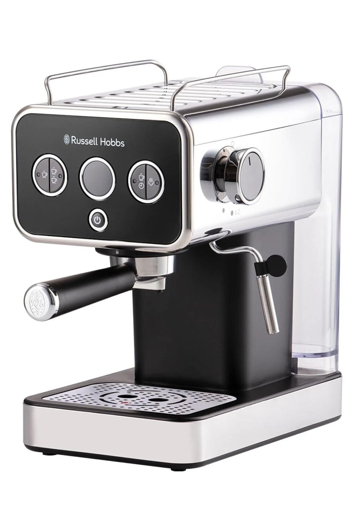 Russell Hobbs Espressomaschine Siebträgermaschine Distinction Edelstahl Schwarz 15 Bar 26450-56