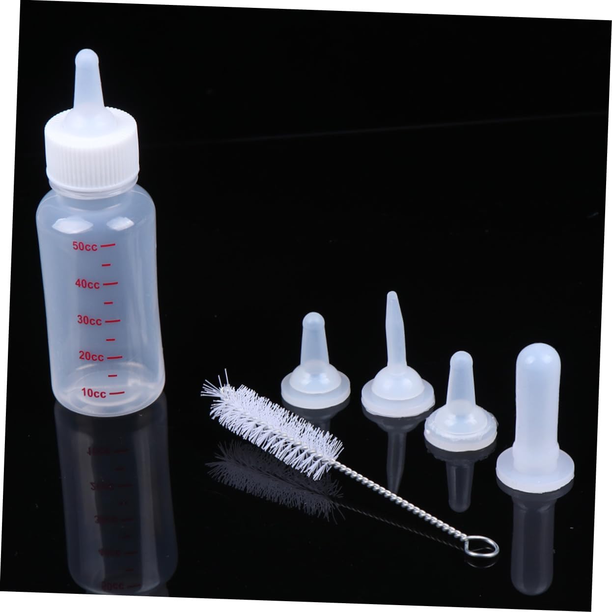 SUPVOX 1set Pet Nursing Bottle Set for Dogs and Cats Includes Replacement Nipples and Cleaning Brush for Kittens and Puppies Feeding