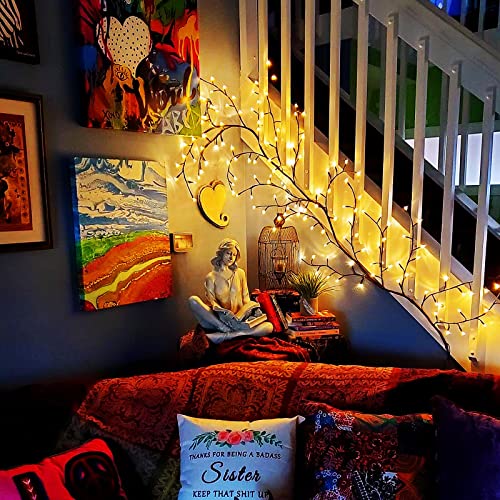 Vines For Home Decor, 8.5Ft Christmas Decorations Indoor Walls Decor Artificial Plants Tree Branches 160 Leds 8 Modes Lighted Willow Vine Lights For Walls Bedroom Living Room Aesthetic Window Mantel #TOP2