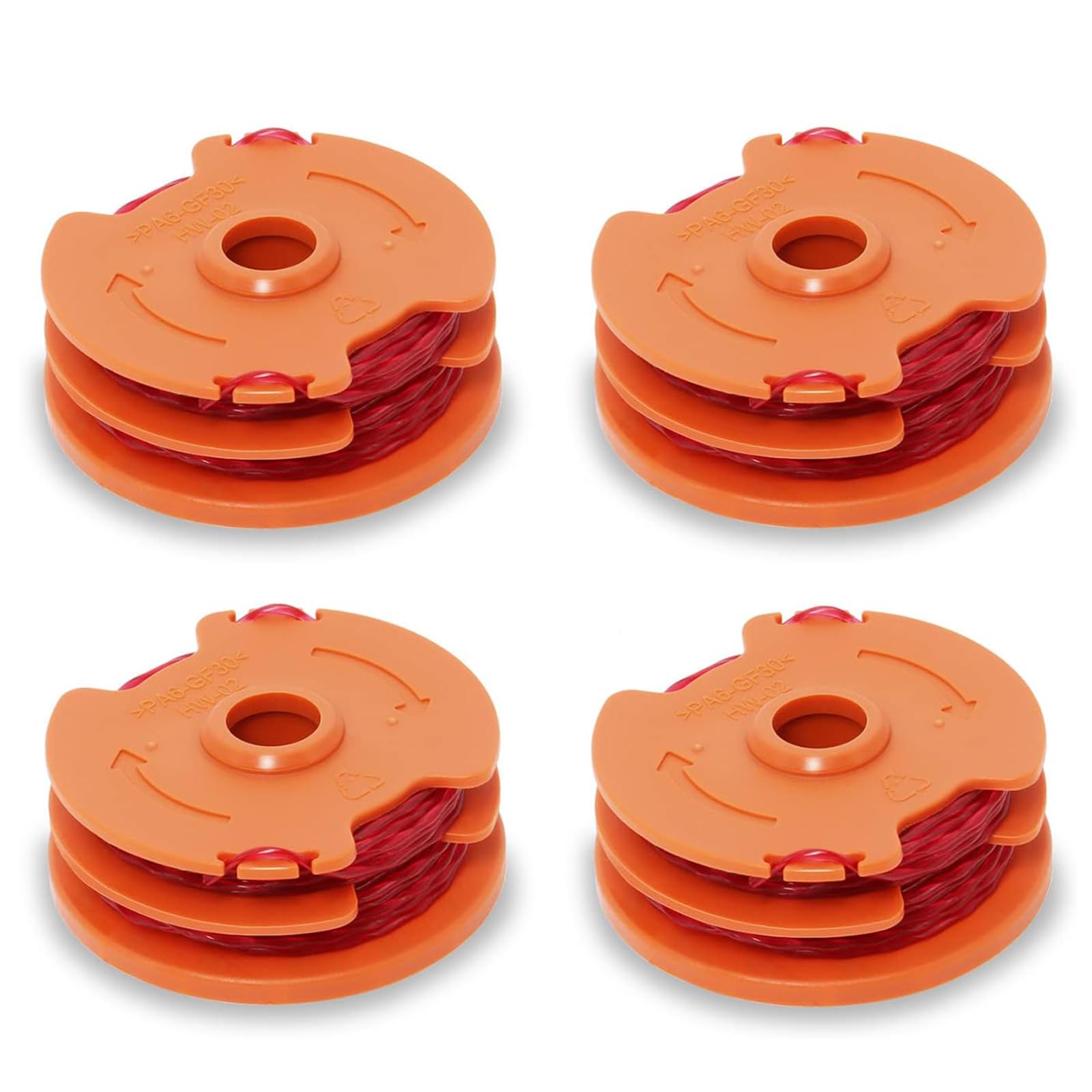 PowekaWX100 Strimmer Spool Compatible with Qualcast Worx McGregor Trimmer Replace GT25 GGT350A1 MET6032 MET4530 MET3525 (Pack of 4)