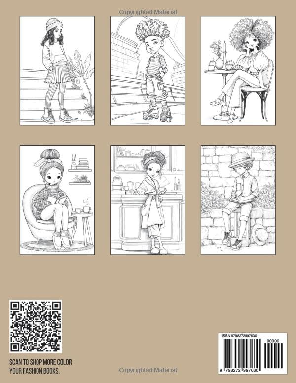 Color Your Fashion: Volume 37 – Modern Kids Edition: A 60-Page Coloring Book of Chic Boys and Girls Ages 4–8 — Contemporary Looks, Effortless Style, Self-Confidence, and Stress-Relieving Creativity image 3