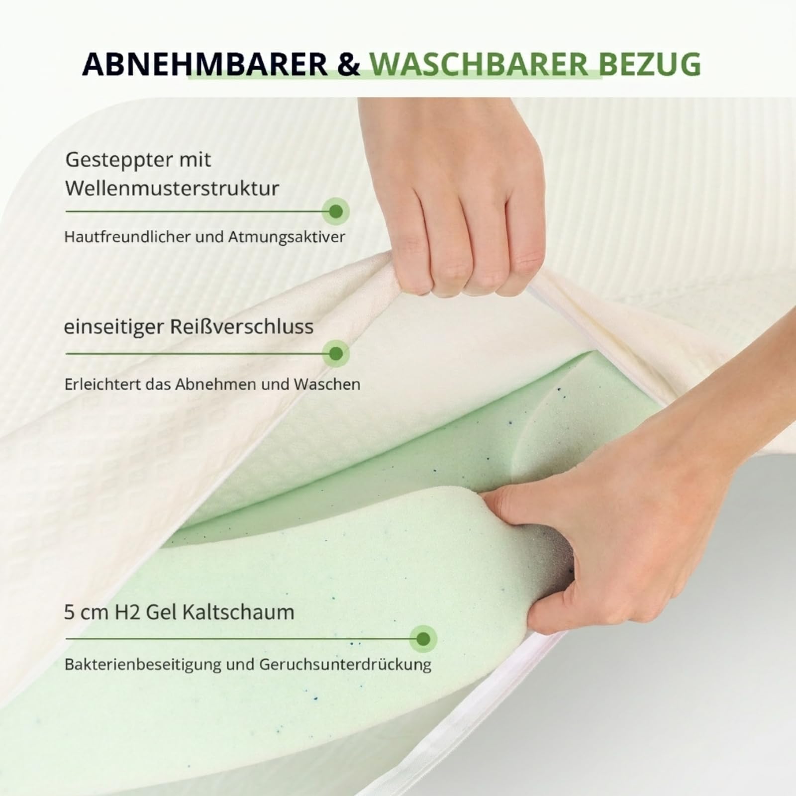 Gel Topper 180x200cm, Matratzen Topper aus 5 cm Gel-Memory- Schaum, Atmungsaktiver Matratzentopper, ÖEko-Tex Zertifiziert, H2 Weiche für Matratzen Boxspringbett, Schlafsofa, Gästebett | Die schnelle Matratzen-Aufwertung für Gästebett, Jugendzimmer & Schla