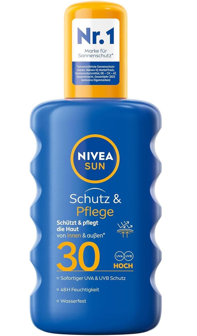 NIVEA SUN wodoodporny spray przeciwsłoneczny LSF 30 – ochrona i pielęgnacja – 200 ml