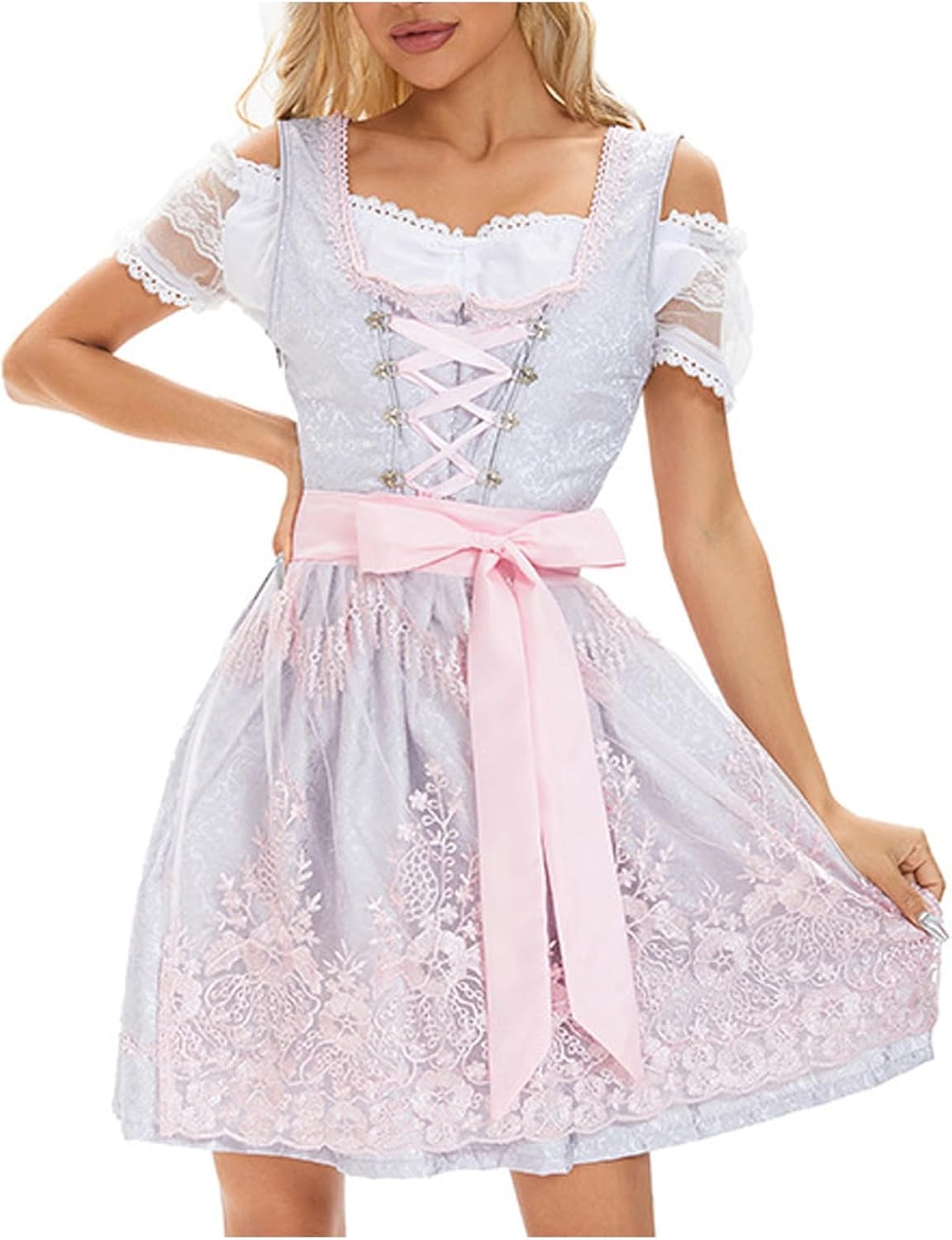 Women's Oktoberfest Costume German Bavarian Beer Girl Dirndl Dress Halloween Costumes for Women Carnival Outfit