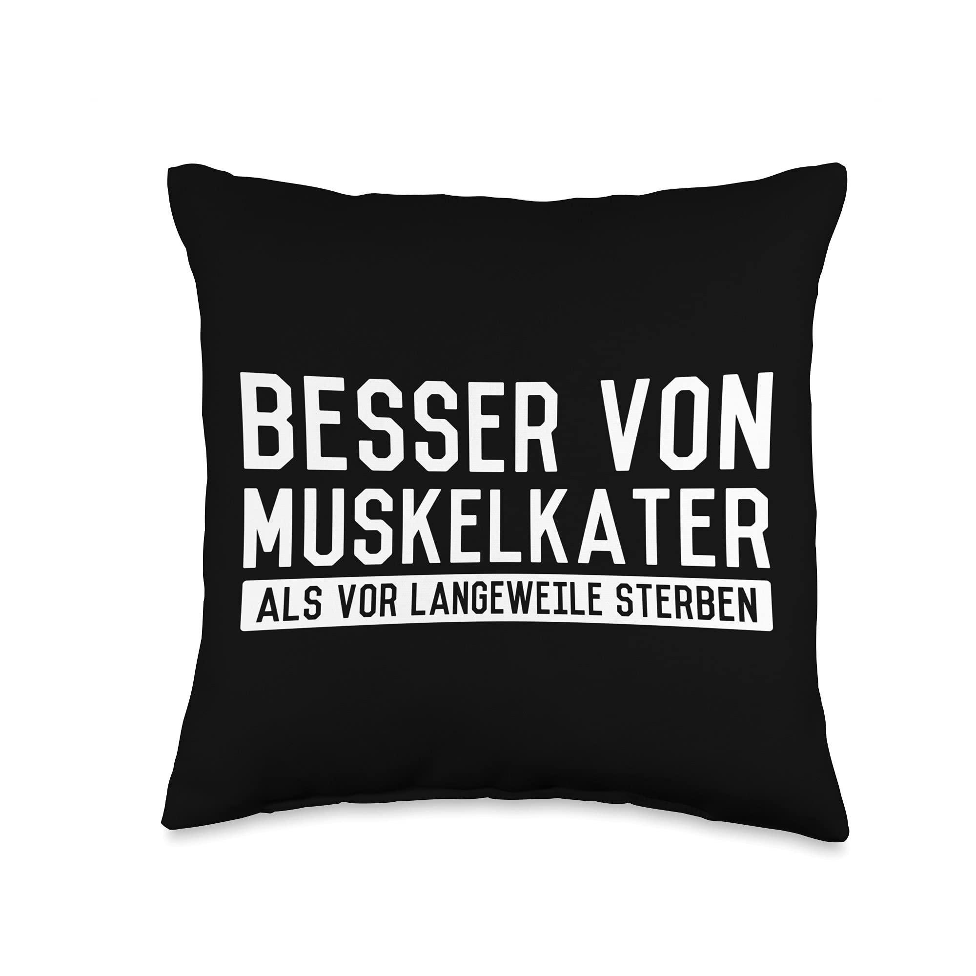 Besser Von Muskelkater Throw Pillow, 16x16, Multicolor