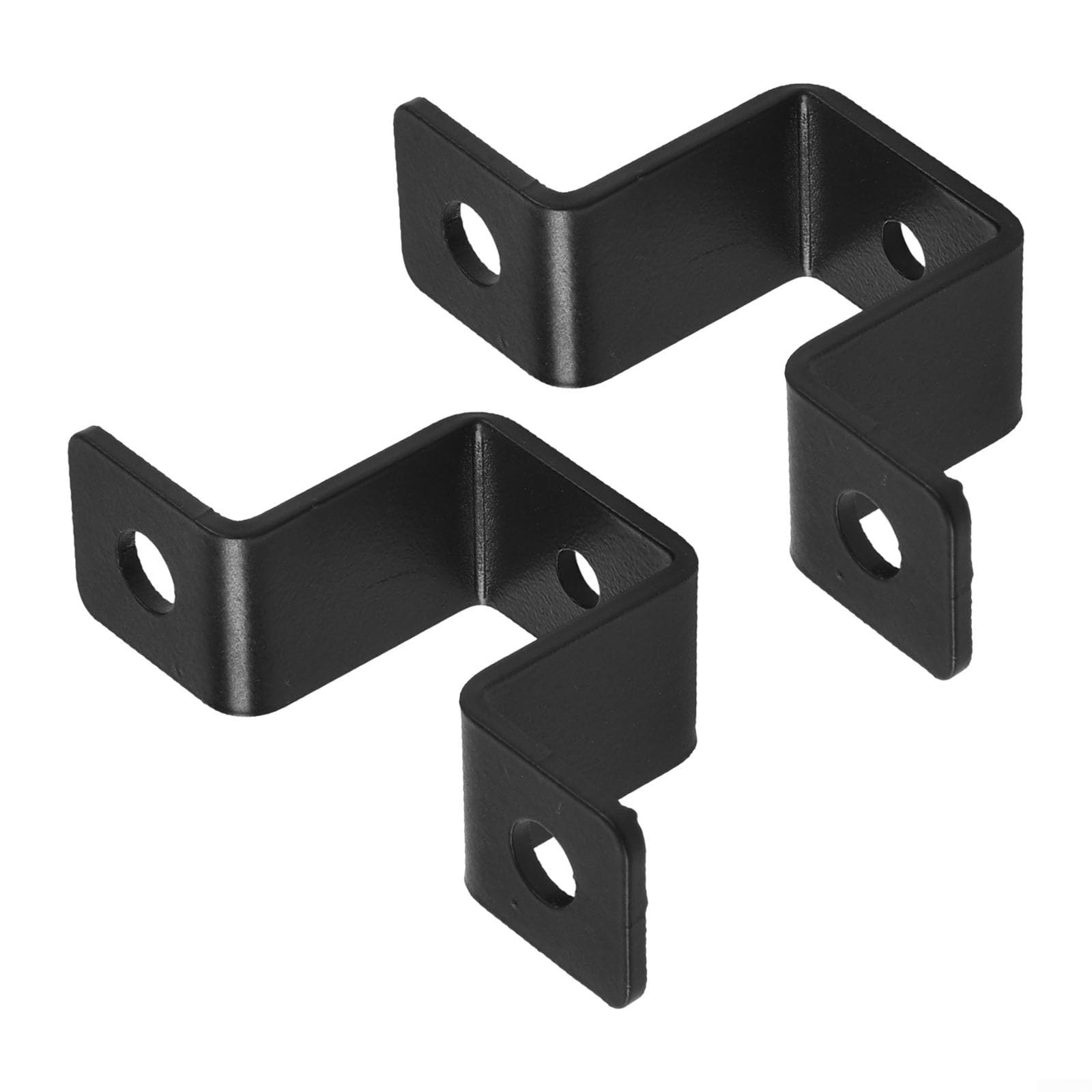 Heavy Duty Square Pipe Clamp U Shaped Bracket for Water Pipes Railings Stairs Carbon Steel Black Fence Post Support Fixing Kit 2 or 4 Pack(2pcs 1in)