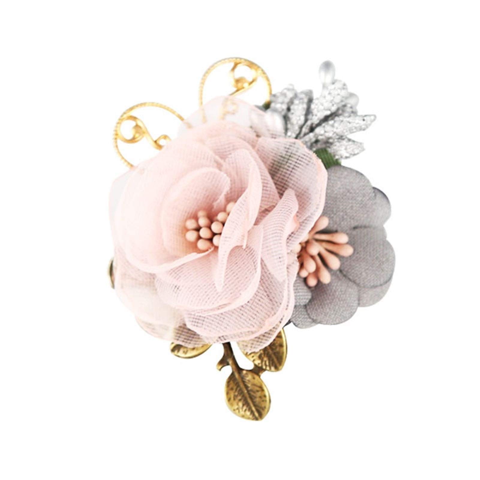 Broche de Cinta para Mujer, Broche de Tela, Ramillete de Flores para cárdigan, Chal, alfileres y broches, Accesorios de Ropa