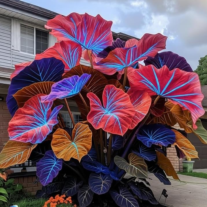 Excellent Elephant Ear, Surprisingly Growing, Hardy Perennial, Suitable for Spring and Autumn, Garden Viewing, No Watering Required-15 Bulbs-H