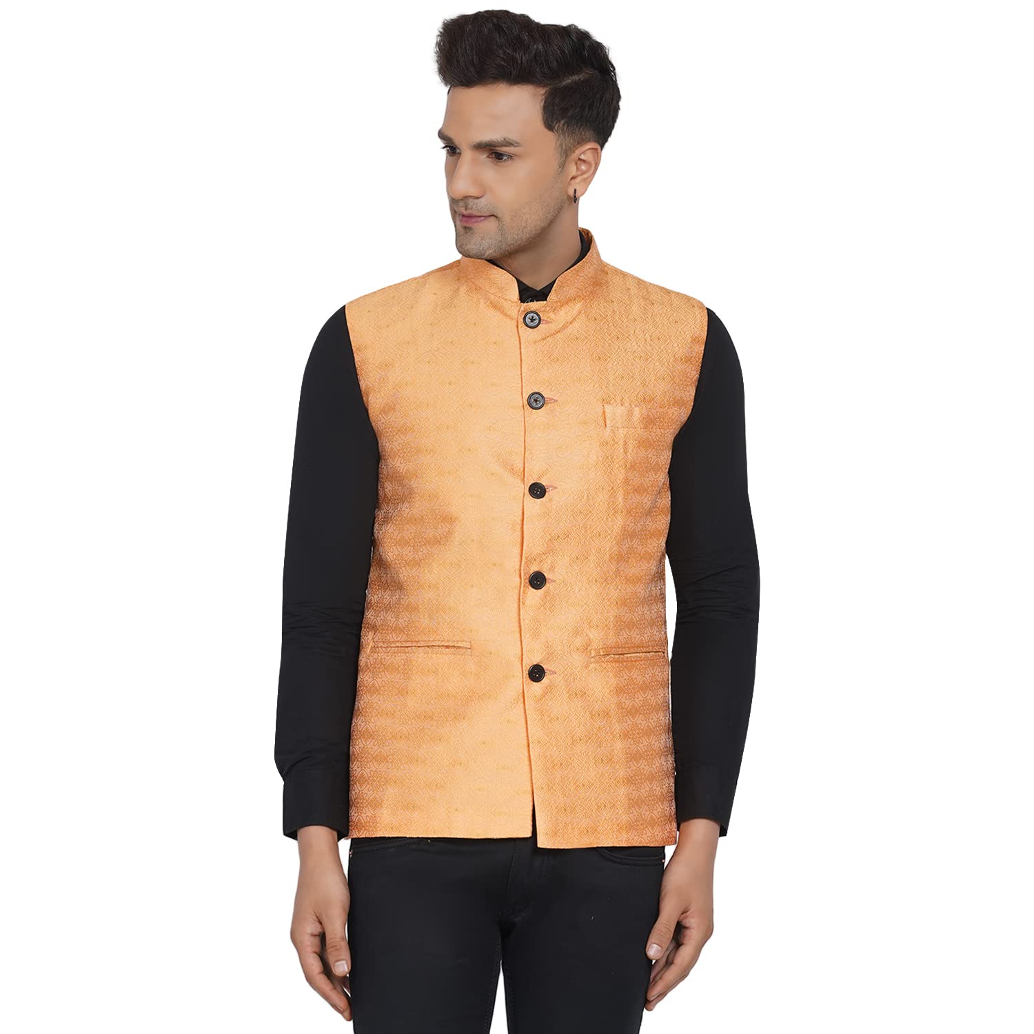 veera paridhaan Men's Jacquard Printed Nehru Jacket (VP007343)-picture-35