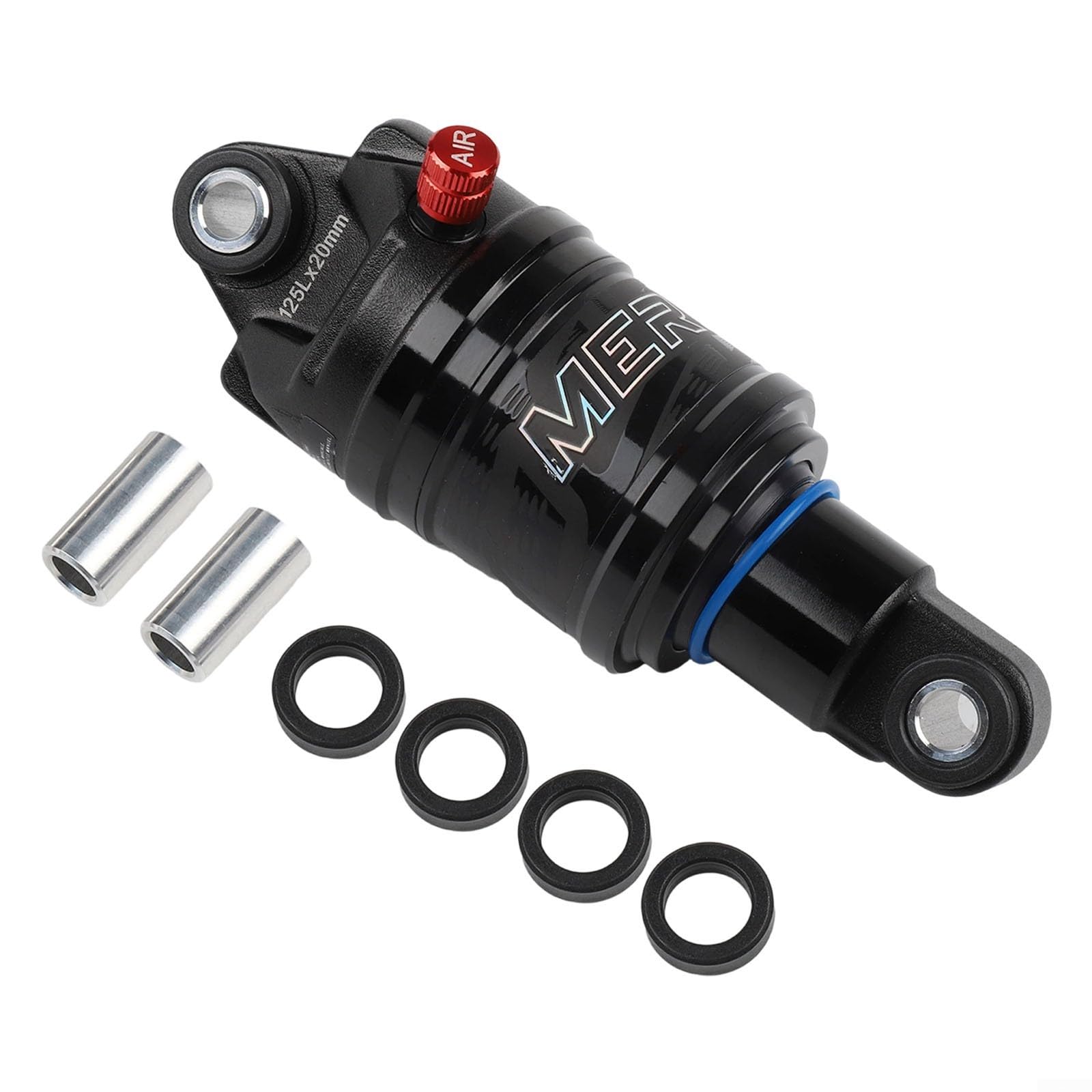 Bike Air Rear Shock 125/150/165/190mm,- Adjustable Aluminum Alloy Suspension with 24mm Liner,- 100-150PSI for Mountain Cycling(125MMx20MM)
