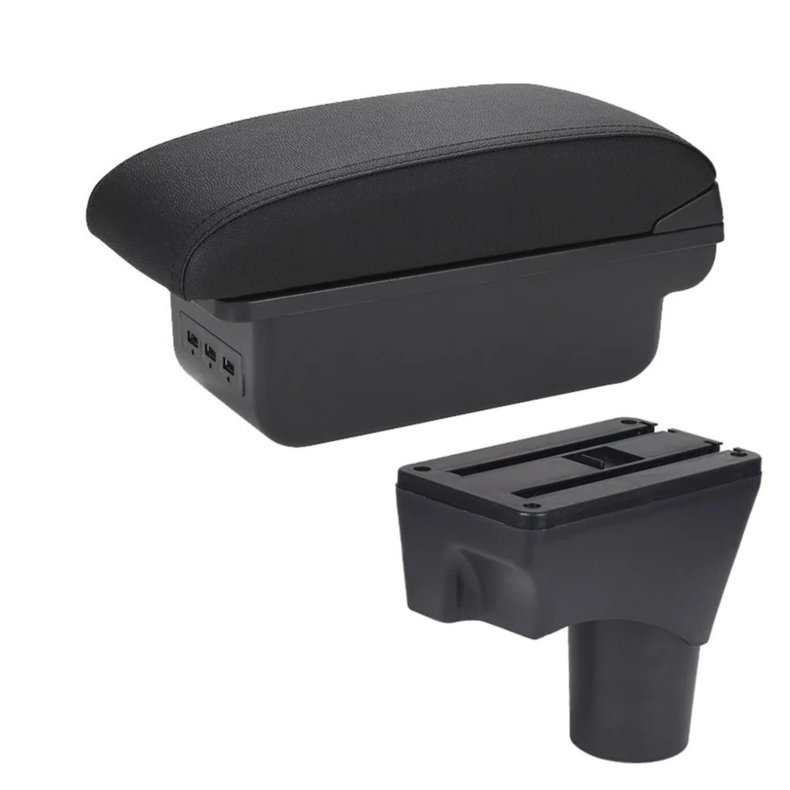 Hguvsjd Armrest Box For Nissan For Sunny For March For Micra K13 2010-2022 Car Armrest Storage Box Retrofit Parts Car Armrests(B Black line 3USB)