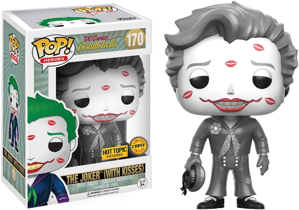 Funko The Joker [with Kisses] (Chase Hot Topic Exc) Pop Heroes Vinyl Figure & 1 Compatible Graphic Protector Bundle (13065A - B)
