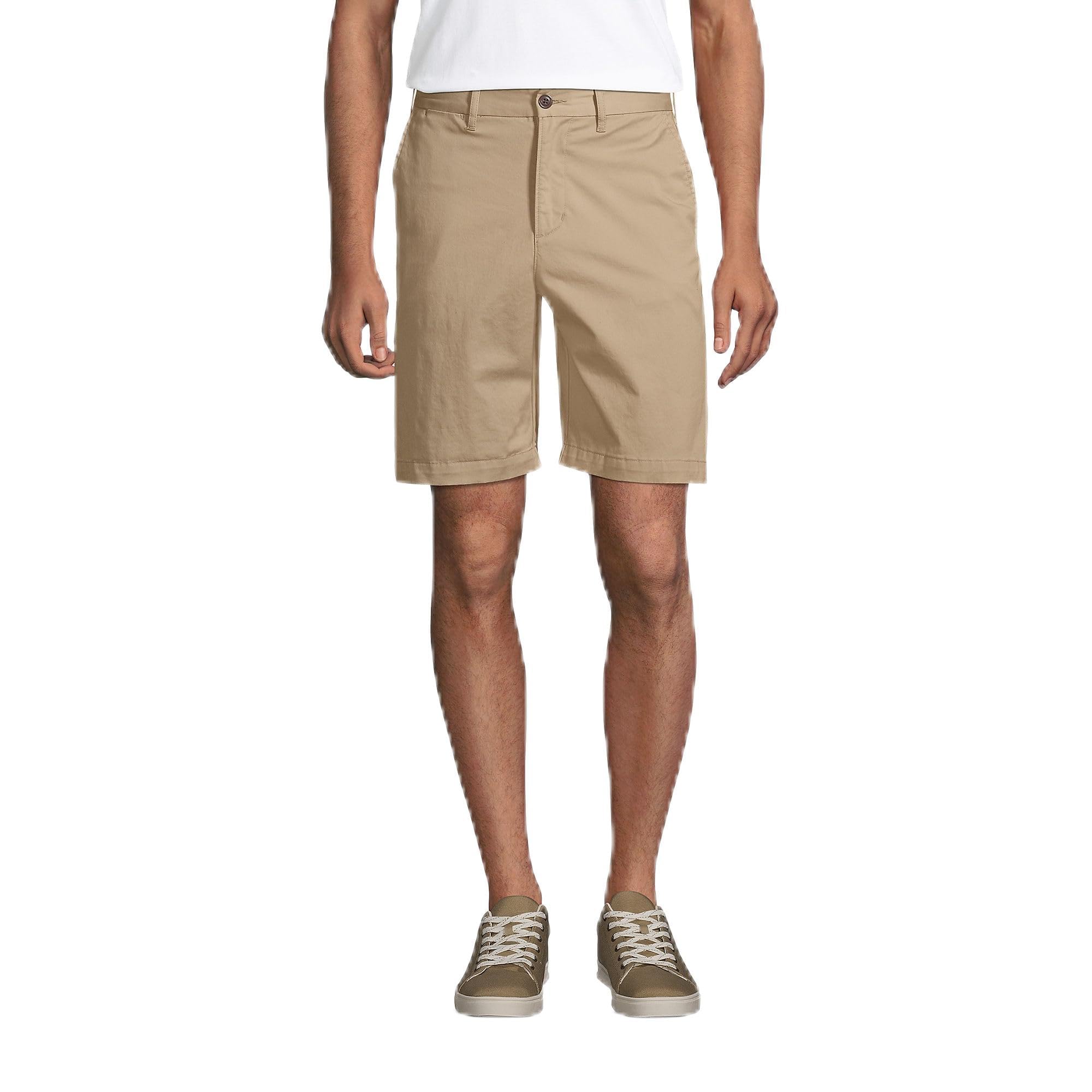 Lands' End Men Stretch Chino Shorts 38 Tan - Khaki