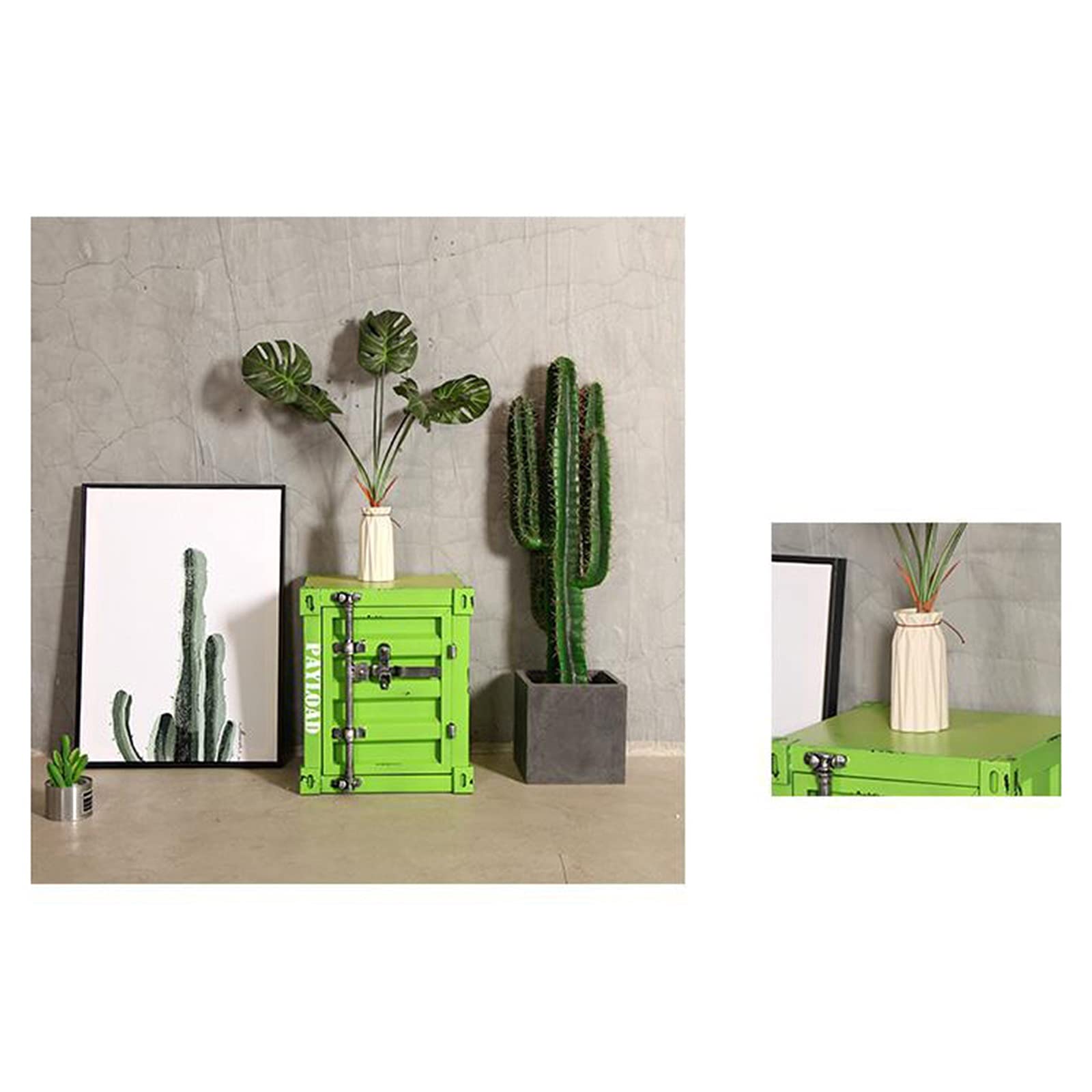 Casseforti, Cassaforte for Soldi, Comodino A 2 Strati Con Anta, Retrò Nero(Light Green)