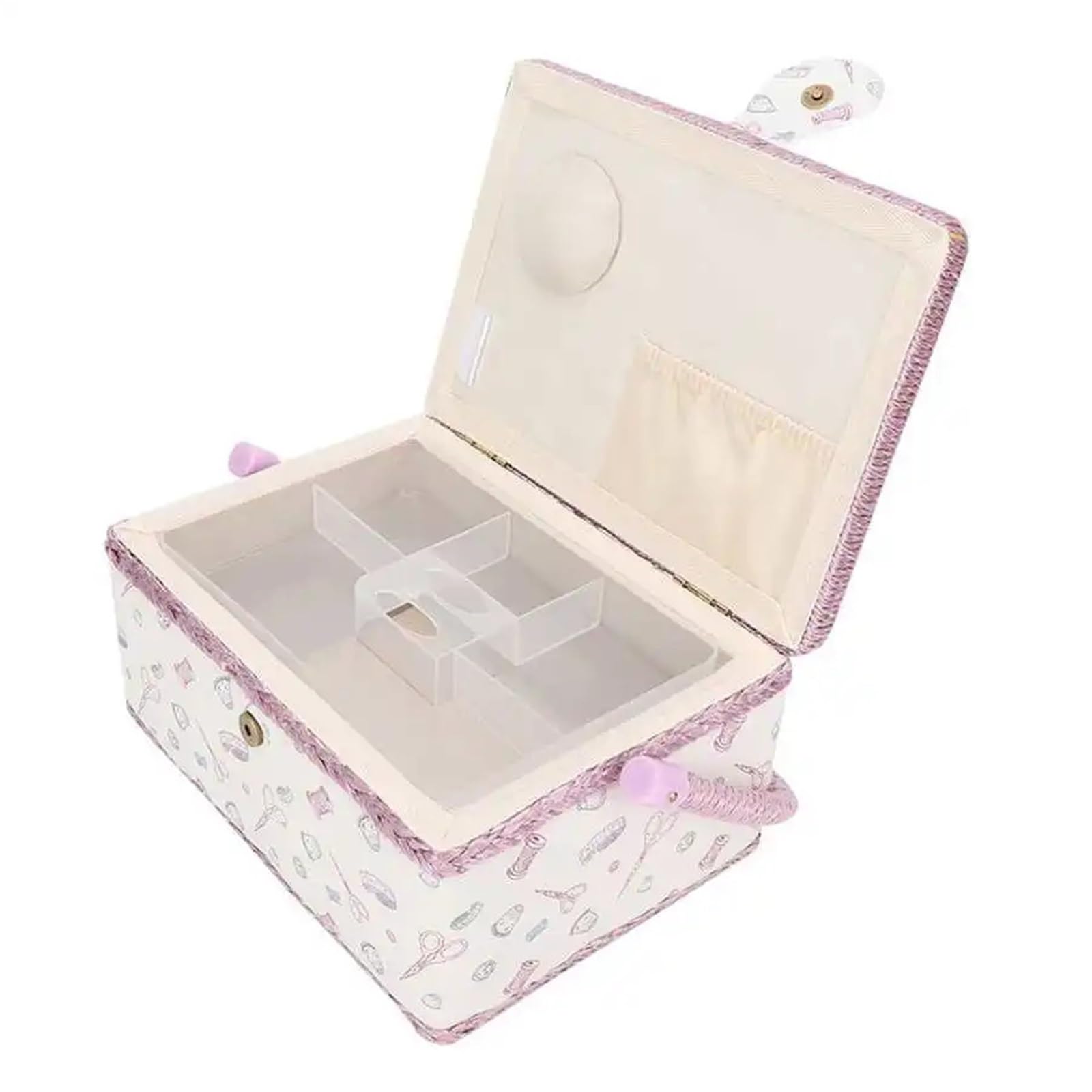 UBOHUZ Vintage Nähkorb Haushalt Stoff Handwerk Faden Nadel Aufbewahrungsbox Organizer Nähen für Hause Reise