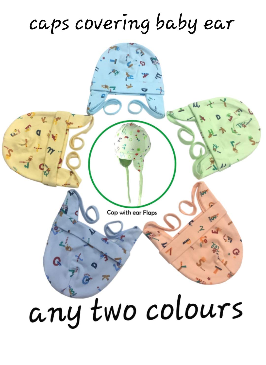 MOM CARE Cotton Cap Mitten and Booties Set -new Born Baby Gloves and Socks Caps -Gifting Combo - Baby Girls Boys 0-12 Months (Pack of 4 Sets) Multi Color 1