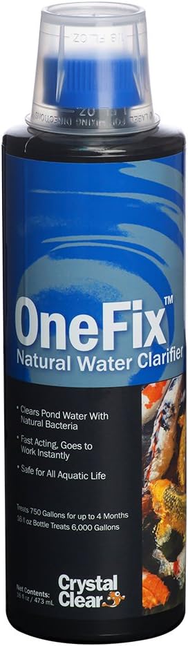 CrystalClear OneFix - Natural Water Clarifier - 16 Ounces Treats up to 6,000 Gallons