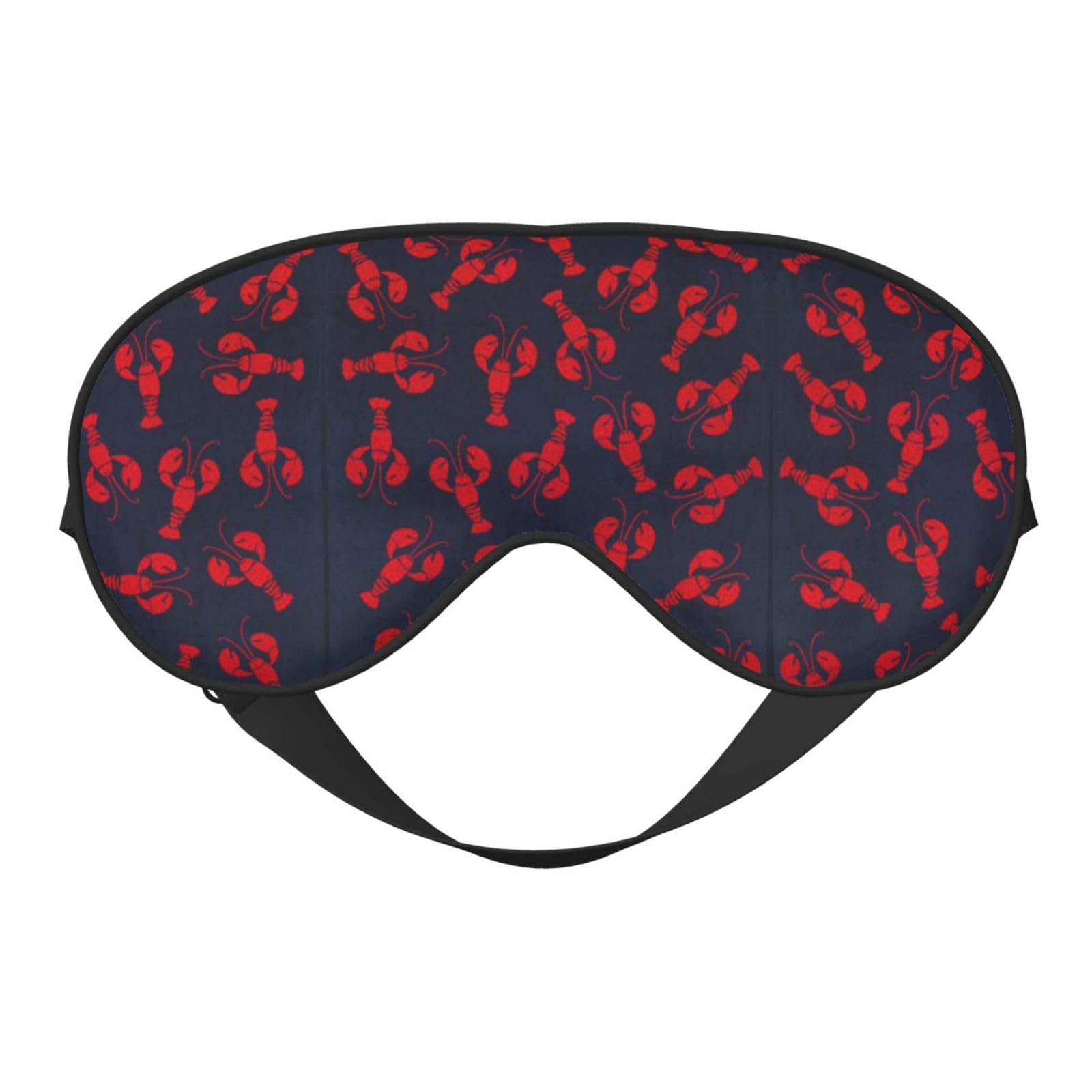 Women Men Sleep Mask Cool Lobsterpattern Eye Mask with Adjustable Strap Blindfold Blocks Light