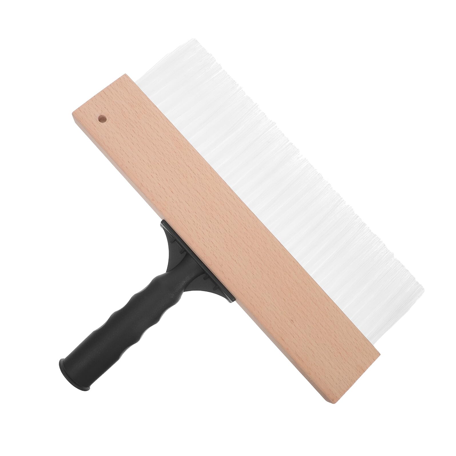 Lurrose Pennello Artistico Angolato per Pittura Decorativa 32 Cm, Pennello Sintetico per Texture di Cartongesso e Pareti, Manico in Legno Leggero per Uso Creativo e Decorazioni Domestiche