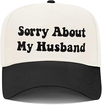 Funny Trucker Hats Embroidered Vintage Snapback Hat for Women Put It On My Husband's Tab Hats Gag Gifts Baseball Cap Red