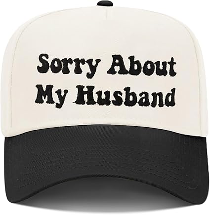 Funny Trucker Hats Embroidered Vintage Snapback Hat for Women Put It On My Husband's Tab Hats Gag Gifts Baseball Cap Red