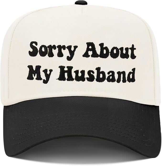Funny Trucker Hats Embroidered Vintage Snapback Hat for Women Put It On My Husband's Tab Hats Gag Gifts Baseball Cap Red